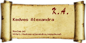 Kedves Alexandra névjegykártya